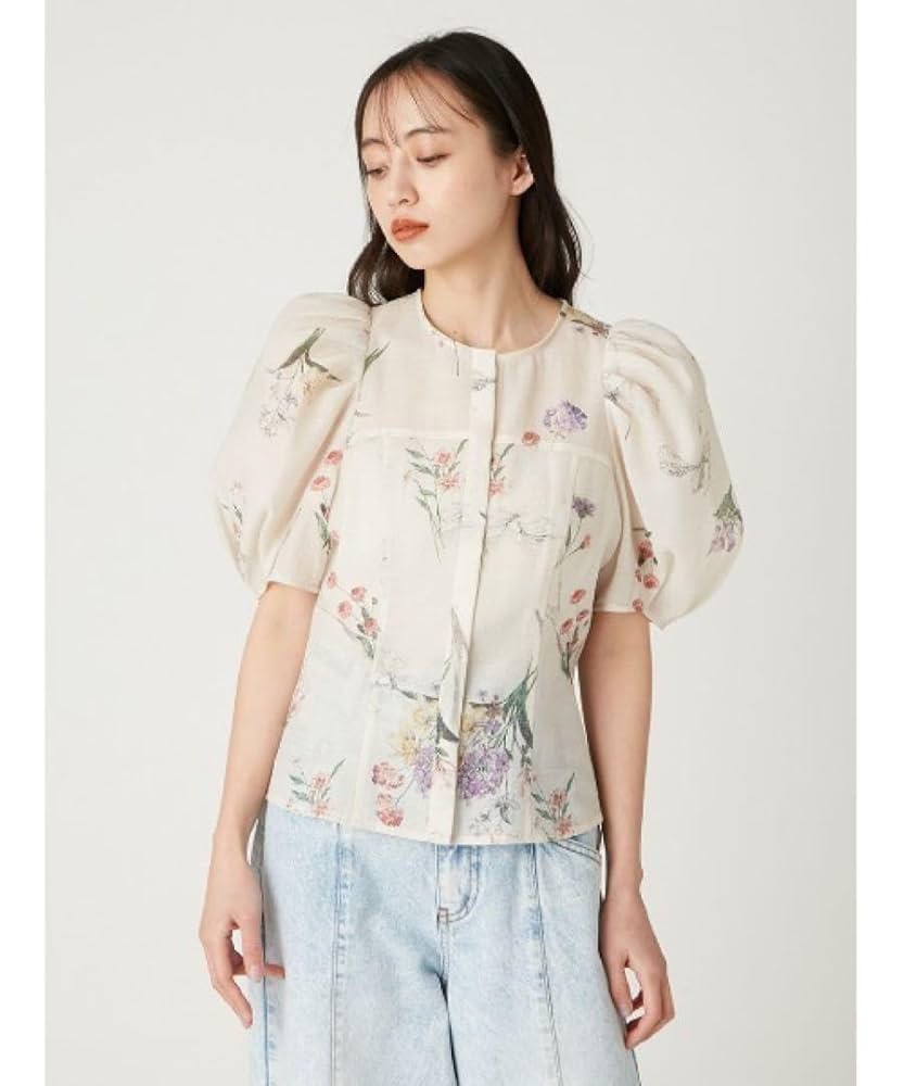 FRAY I.D ボタニカルプリントシアータックパフブラウス 楽天市場】【SALE／50%OFF】ボタニカルプリントシアータックパフ