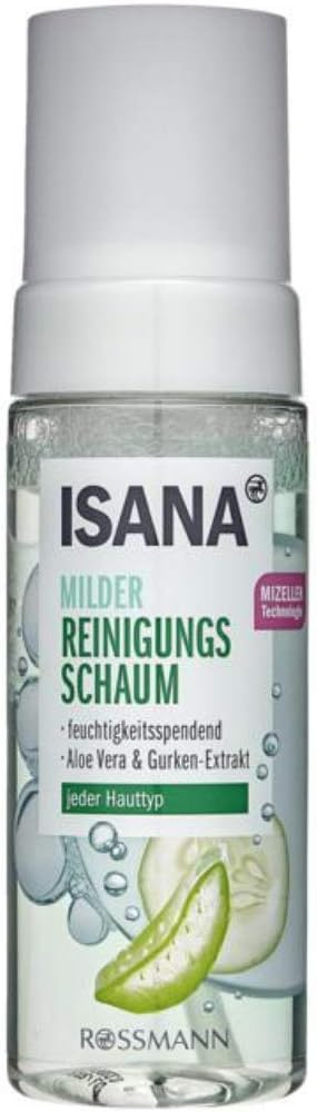 ISANA Clean + Care Mild Cleansing Foam – Any Skin Type, Moisturizing, Aloe Vera & Cucumber Extract – 150ml