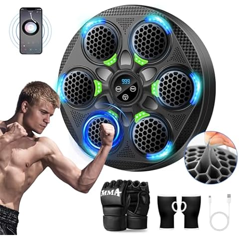 YORWHIN Smart Music Boxing Machine for Adults and Kids, Boxing Equipment with Boxing Gloves, Wall Mounted Electronic Punching Machine for Home Gym Workout Indoor Cover