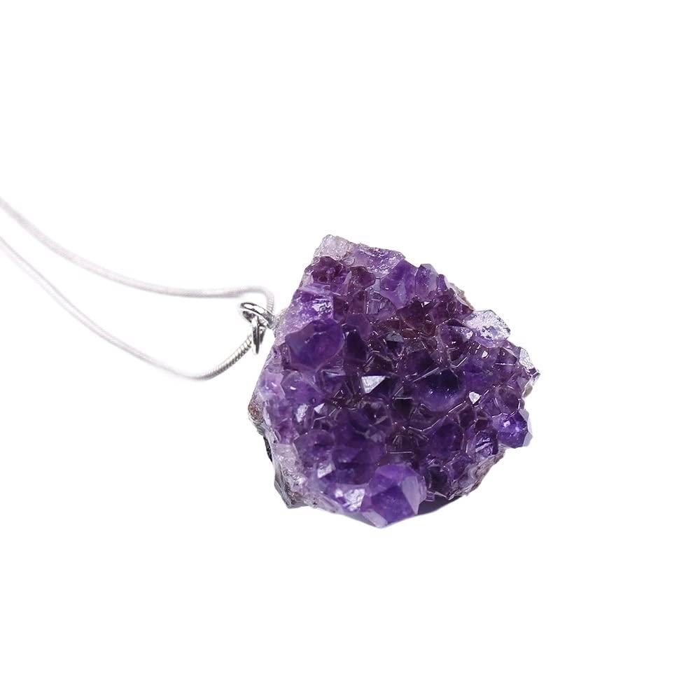 Collar de Cristales de Amatista Cuarzo Amatista en Bruto Púrpura Piedras Colgantes Espécimen Decoración del hogar Artesanía Inicio Colecciones