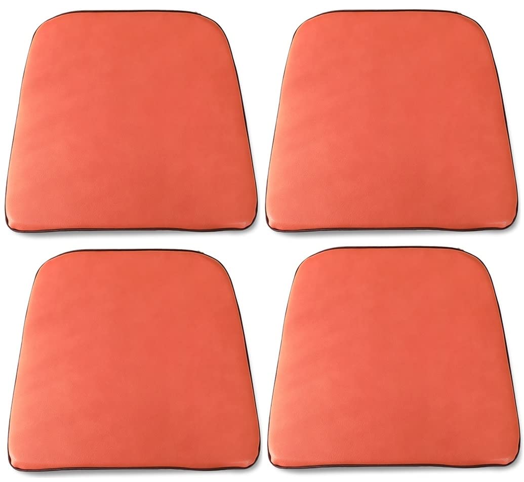 Pokrowce na krzesła jadalniane, Antypoślizgowa skórzana poduszka na krzesło do jadalni w kształcie litery U Wielokolorowa 44x40cm 46x43cm 1 2 4 6 paczek(Orange-a,46 * 43cm(4packs))