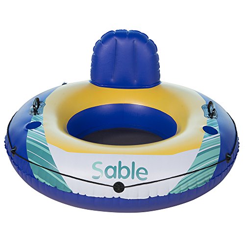 Sable Inflatable Water Float, Floating Tube Pool Lounger for Swimming Pool, Lake, and River, 47 inches Diameter