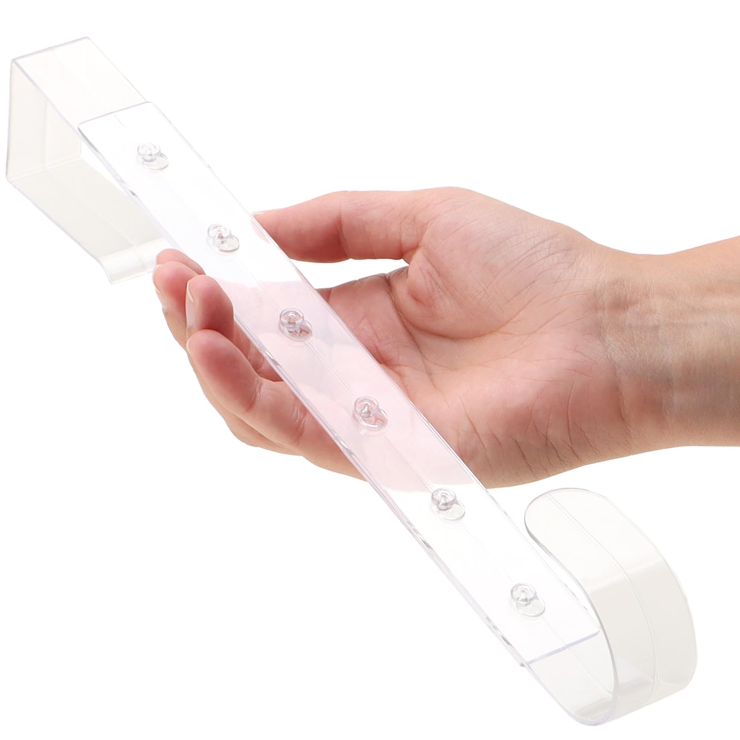 com-four® 2X Ganci per Porte in plastica Regolabili – Ganci Multiuso per Appendere ghirlande Decorative e Giacche – Facile Installazione Senza Foratura per Porte d'ingresso