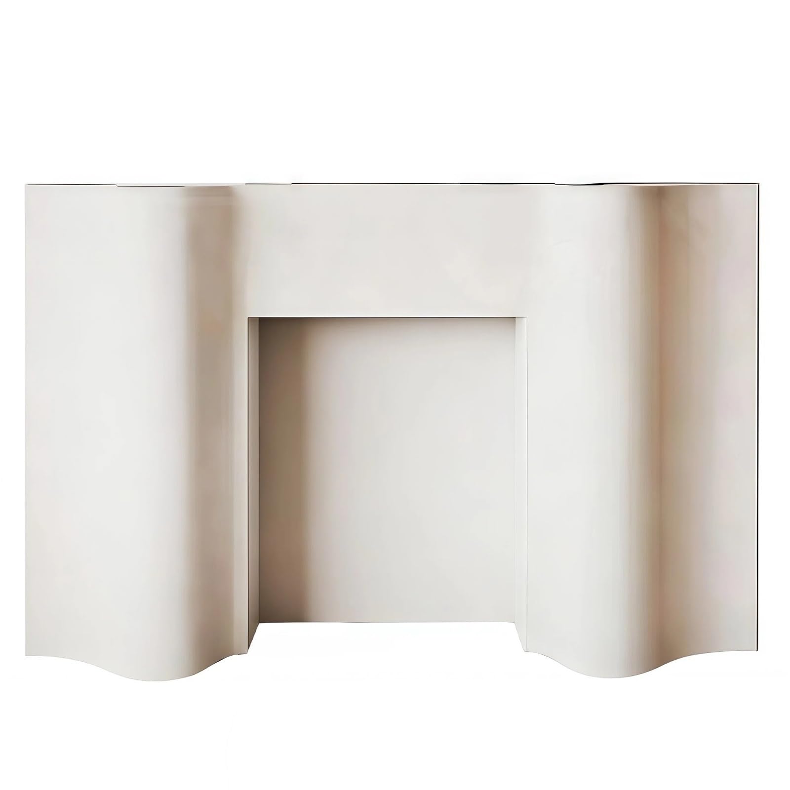 Fzl02068lm One Color Mantels Surrounds Curved Solid Birch Wood Fireplace Mantel Wavy Edge Minimalist Decorative Surround Decorated Frame