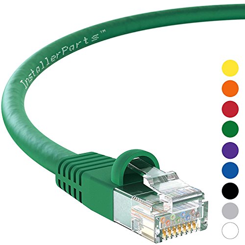 InstallerParts Ethernet Cable CAT5E Cable UTP Booted 5 FT - Green - Professional Series - 1Gigabit/Sec Network/Internet Cable, 350MHZ