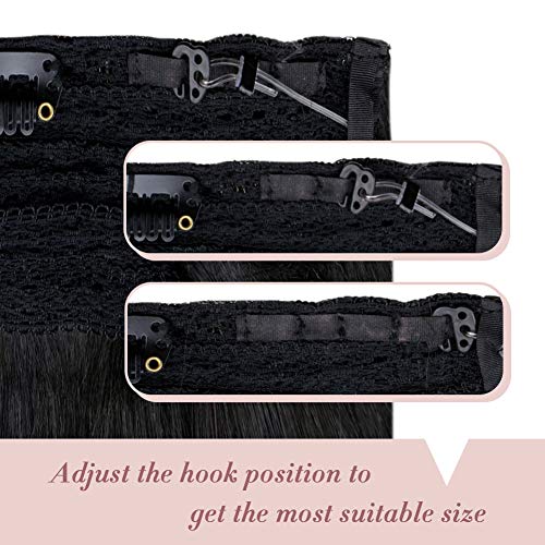 LaaVoo 18\" Invisible Crown Extensions Human Hair Straight Halo Flip on Extensions Highlighted Piano Color Light Golden Brown with Light Blonde Double Weft Hidden Wire 80g 10.5inch Width (#P12/24)