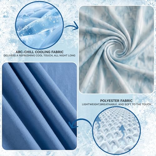 Image of Guohaoi Cooling Throw Blanket for Hot Sleepers, Twin Size 80''x90'' Lightweight Breathable Summer Bed Blanket for Couch, Arc-Chill Q-Max >0.5 Cool Fiber, Lightweight Blanket Sky Blue