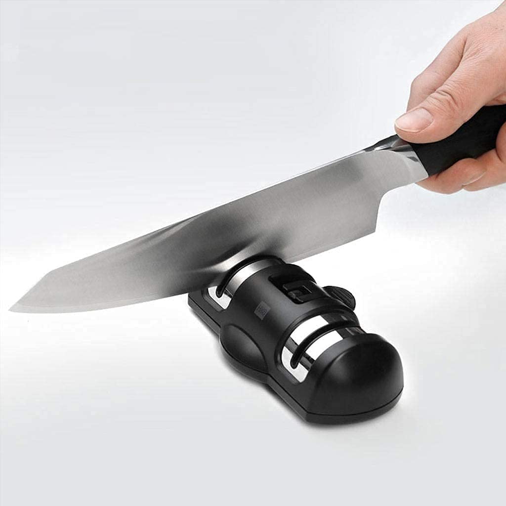 Affilacoltelli da Cucina con Base Antiscivolo, Strumento di affilatura a 3 stadi Aiuta a ripristinare e Riparare Il Bordo delle Lame, i calcolatori Ideali for coltelli