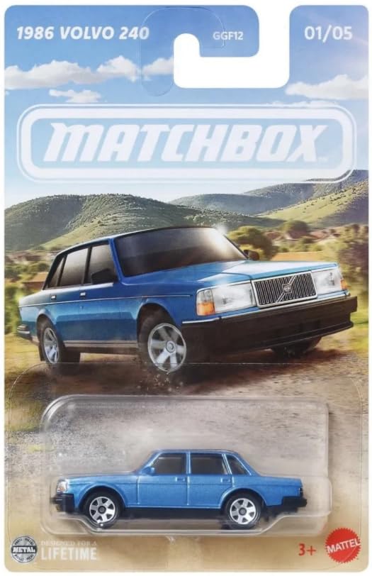 Matchbox Volvo 240 1986 1:64 Azul miniatura 1