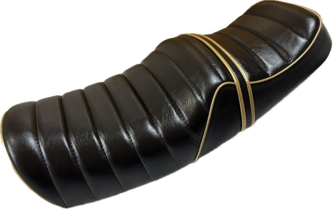 CB400SF NC39 NC42 レザーシート ゴールドパイピング ビンテージレザー金パイピングタックロールシートCB400SF NC39 NC42