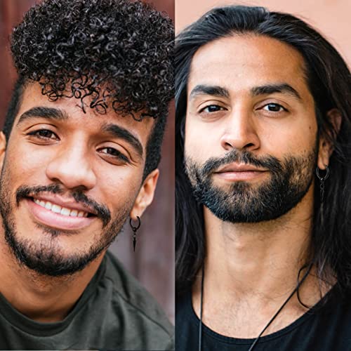 16 Pairs Men Earrings Set - Black Stainless Steel Cross Dangle Hoop & Ear Stud Fashion Piercing Jewelry For Birthdays, Parties & More #TOP6