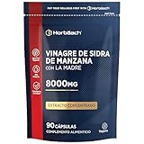 Vinagre de Manzana Madre Cápsulas 8000mg | con la Madre | Extracto concentrado | 90 Comprimidos Veganos | Apple Cider Vinegar | Horbaach