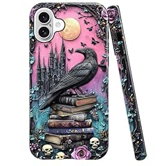 Black Raven Bird Book Rose Skulls