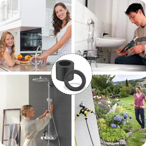 SWTYExt 1 Zoll Dichtungen Sanitär 30 Stück Dichtungsringe Flachdichtung Dichtringe Gummi Wasserhahn Dichtung Unterlegscheiben Schwarz für Dichtung Duschkopf Waschbecken Ablauf Gardena Poolpumpe Pool