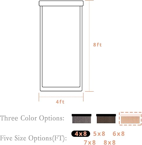 Miniatura 5 de VICLLAX Persiana enrollable de alta calidad para exteriores, 200GSM, 95% para patio, con cenefa de aluminio (4 pies de ancho x 8 pies de largo),