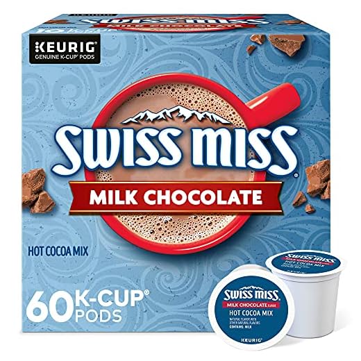 Swiss Miss Milk Chocolate Hot Cocoa, Keurig Single Serve K Cup Pods, Flavored K Cups, 60Count