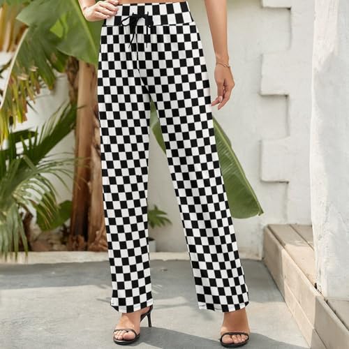 High Waisted Flowy Womens Loose Wide Leg Pants Casual Drawstring Palazzo Pant3