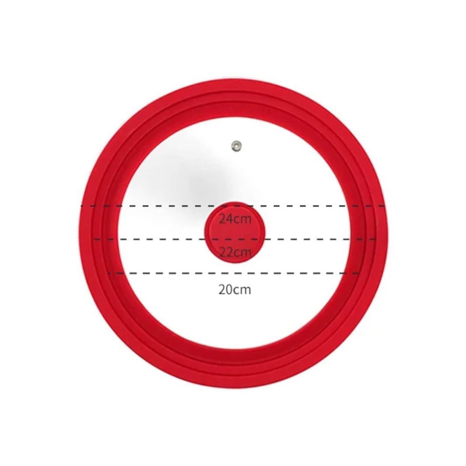 Universeller runder Topfdeckel for Töpfe, Pfannen, Kochgeschirr, gehärtetes Glas for Bratpfannen mit Silikonrand, Ersatz for Bratpfanne(20-22-24cm)