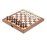 LuminaCreek Spiele Internationales Schach Schach Holzschach Klappbares Internationales Schachspiel Figurenset Brettspiel Schachfigurensammlung Tragbar(39 * 39cm)