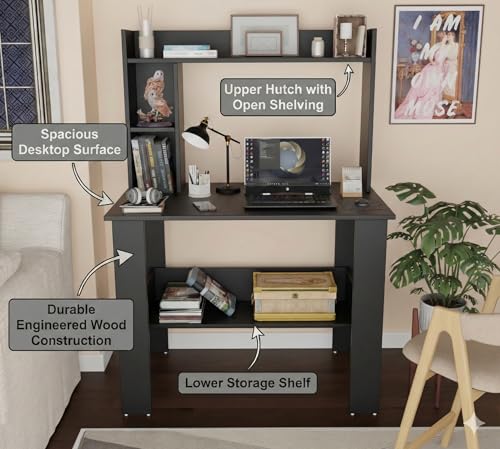 Image of Spyder Craft Portable Work from Home Study Desk Engineered Wood Office Table Engineered Wood Multipurpose Table (Free Standing, Finish Color - Black, DIY(Do-It-Yourself))