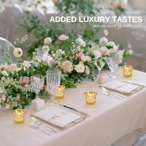 Homemory Candle Holder, 2'' Votive Candle Holders For Table Centerpiece, 24-Pack Glass Tealight Candle Holder For Engagement, Proposal, Wedding, Bridal Shower, Holiday, Reception, Anniversary Decor #TOP2