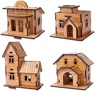 3D Wooden Puzzle, Mini DIY Model House Kit Educational Toys Jigsaw Puzzles Gift