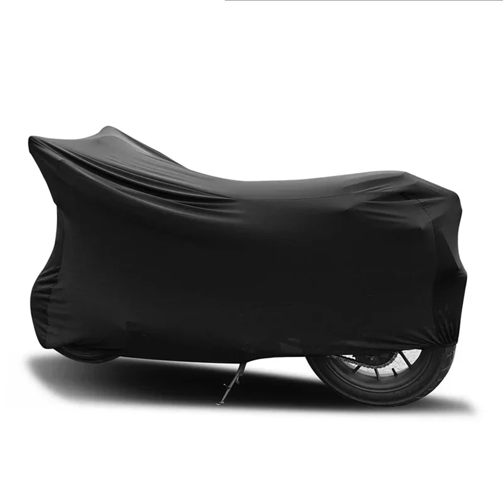Universal Motorrad Abdeckung UV Indoor Outdoor Schutz Motor Bike Roller Staubdicht Elastische Stoff(Black,3XL for 221-230cm)
