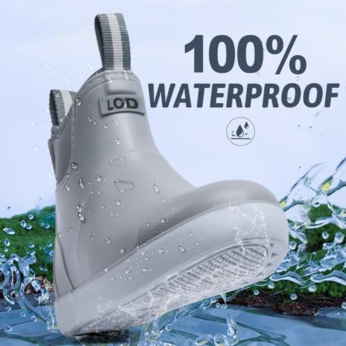Image of Men's Deck Boots Waterproof Rain Boots Slip On Fishing Booties Ankle Booties Chelsea Boot Men botas para hombre for Gardening Fishing Boating Camping Sailing Gery