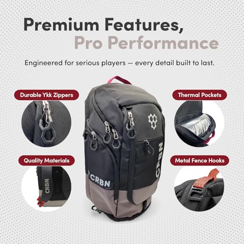 Image of CRBN Pickleball - Backpack - Pro Team Pickleball Bag - Padded Compartment with Space for 3 Paddles, Shoes & More