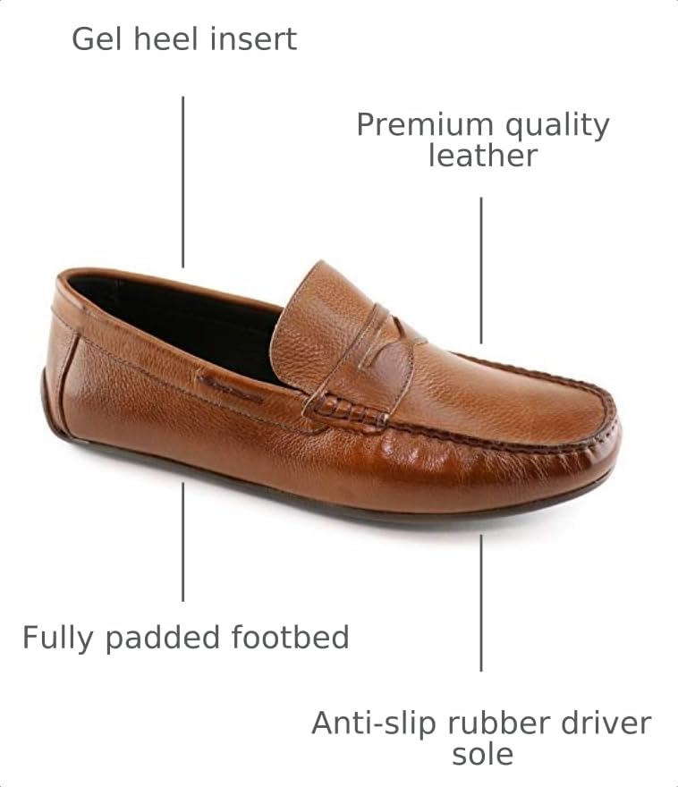 Image of Men's Leather Casual Slip On Penny Loafers