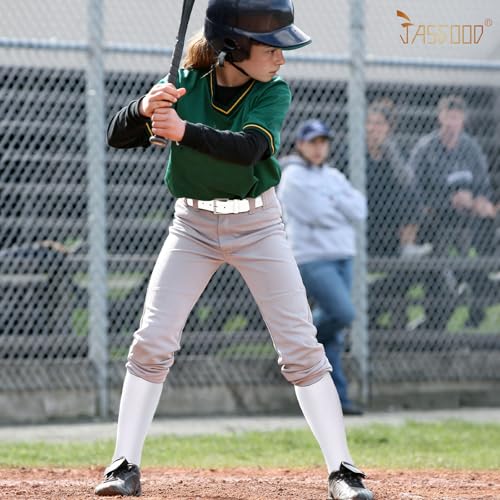 Image of JASGOOD 2 Pack Baseball Socks and Belt Combo Set Softball Socks and Belts Elastic Waist Belt for Youth and Adult Boys
