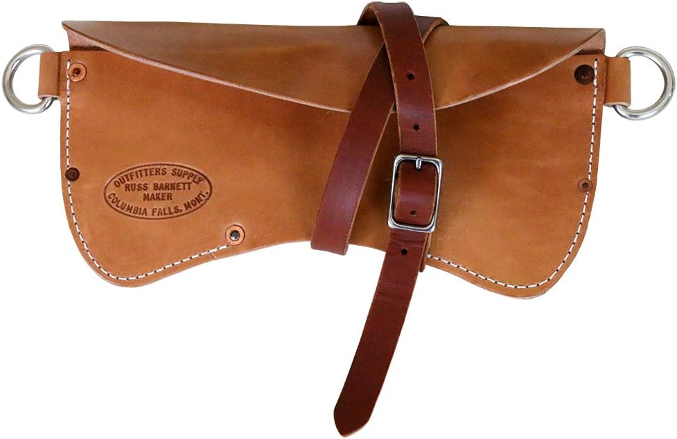Outfitters Supply Axe Sheath, for A Larger-Sized Double Bit Axe, Hand Crafted in Montana USA, Offers Traditional Styling with Beautiful Heavy Leather and Quality Hardware