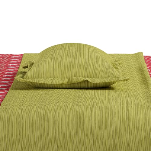 Image of Mytrident Bedsheet for Double Bed King Size |108 inch x 108 inch | Petal Pop Red | 120 TC Flatsheet with 2 Pillow Covers| 100% Cotton Bedsheet for King Size Bed | Everyday Collection