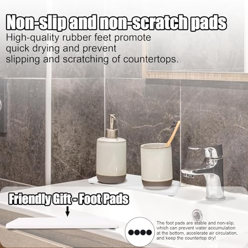 Instant Dry Sink Caddy, Instant Dry Kitchen Sink Organizer White Instant Dry Sink Organizer Riser Stand Water Absorbing Stone Tray for Modern Home - Image 6