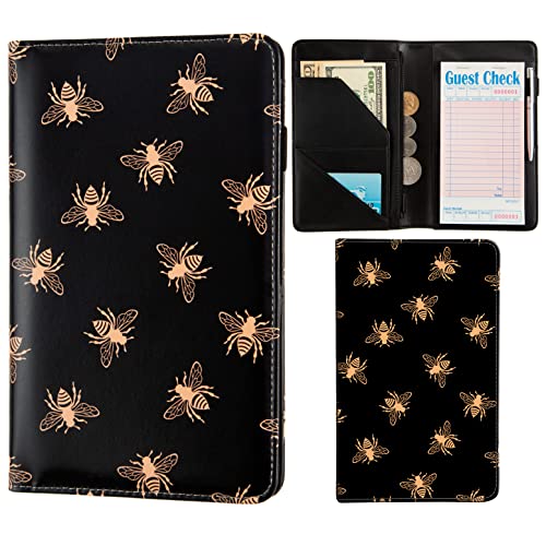 Annamissi 2023010 Bienen Kellner-Scheckbuch Schwarz/Gold