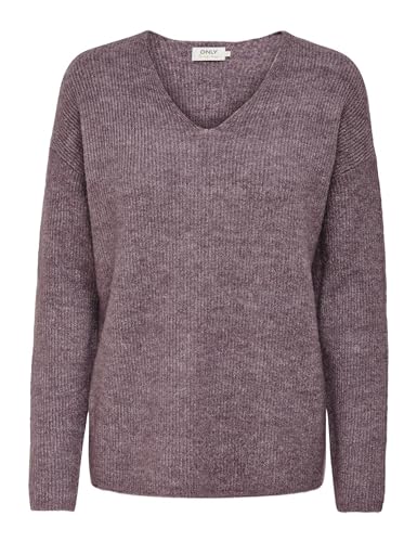 ONLY Damen ONLCAMILLA V-Neck L/S Strickpullover KNT 15204588, Rose Browndetail:Melange,S – Ansicht 1