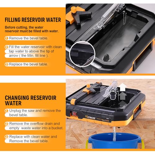 Hoteche 4.5-Inch Portable Wet Tile Saw