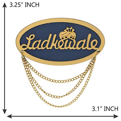 Image of Sanvatsar Ladkewale Blue Gold Brooch /Brooch /Brooches Pin Pack for Men & Women Red color