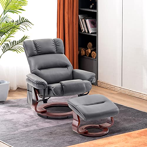 Sillón Plegable Cuero Sintético Gris miniatura 2