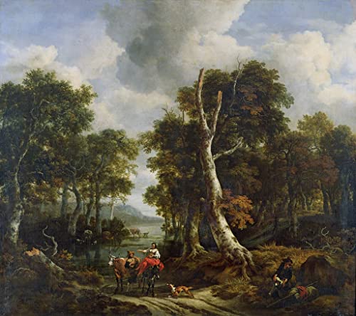 Impression prints toile paysage de foret Jacob Van Ruisdael tableau deco 60x90