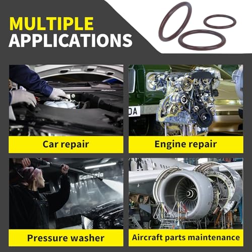 Image of ZDBB 382 PCS SAE FKM Viton O Ring Assortment Kit 30 Sizes Fluorocarbon Oring for Aviation Car Engines Cylinders Hydraulic Plumbing Various Industrial Chemical High Temperature and Oil Resistance