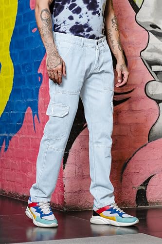 Image of RAGZO Cargo Pants for Men || Men Cargo Jeans Pant || Cargos for Men || Loose Fit Jeans Cargo