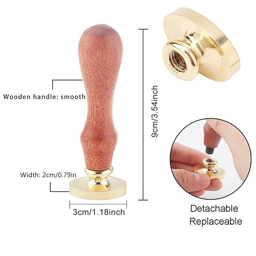 Miniatura 2 de CRASPIRE Sello de cera de espada, sello de cera de sellado de fuego, ovalado, retro, vintage, cabeza de sello de latón extraíble con mango de madera