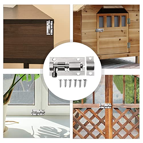 4 Small Bolt Lock, Door Bolt Barrel Sliding Latch Lock with Screws for Bathroom, Pet Doors, Fences, Shed Doors, 50mm - Image 7