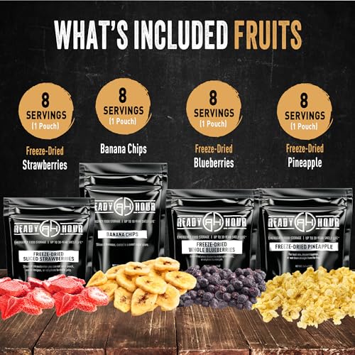 Ready Hour, Fruit & Veggie Mix, Non-Perishable Freeze-Dried Food, 30-Year Shelf Life, Portable Emergency and Adventure Food Supply, Durable Flood Safe Container, 56 Servings - Image 6