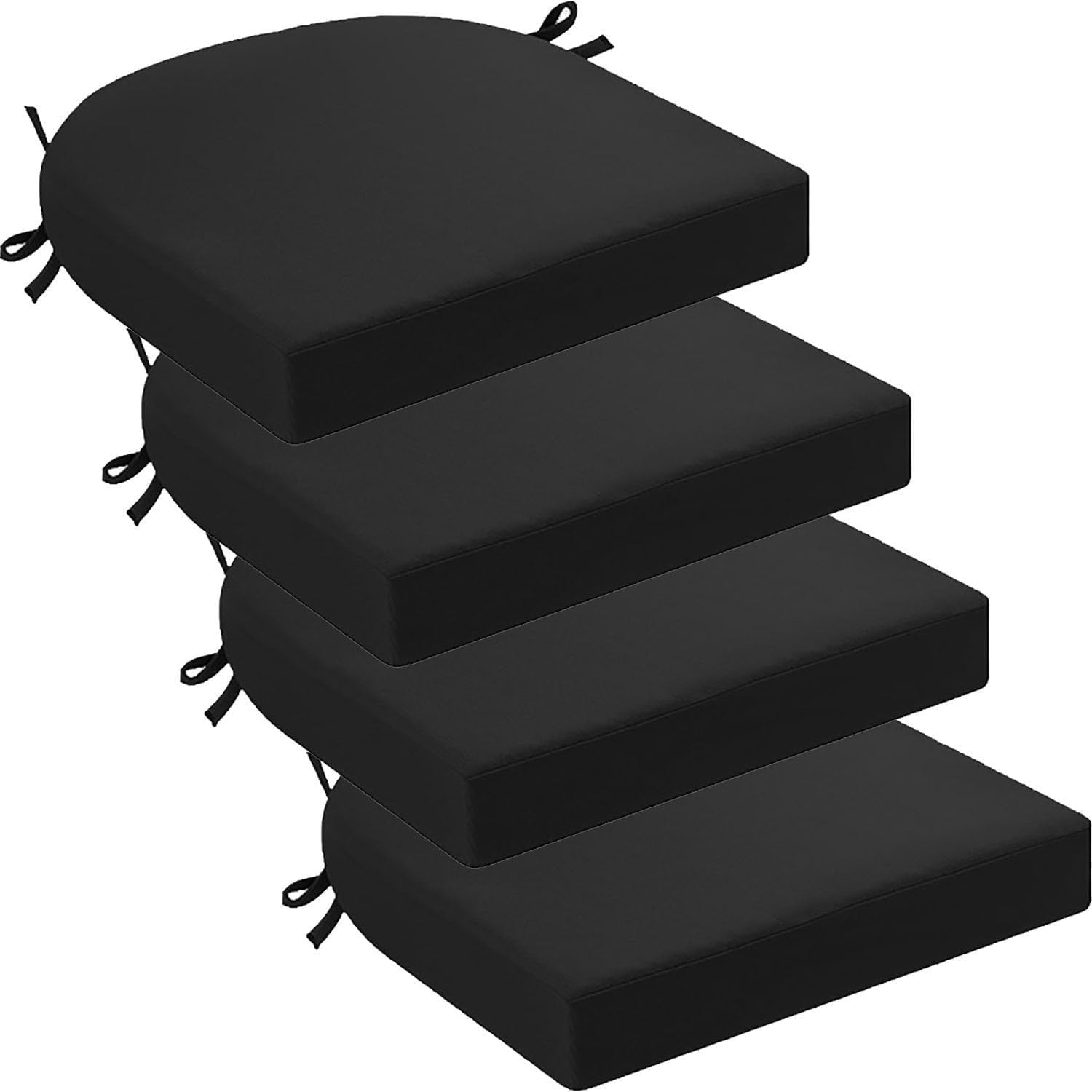 Coussin de chaise imperméable noir Ions qui élimine l'inconfort du jardin