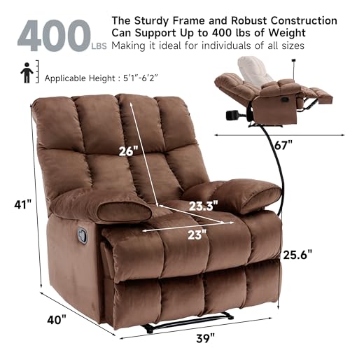 Sillón reclinable grande peluche marrón miniatura 2
