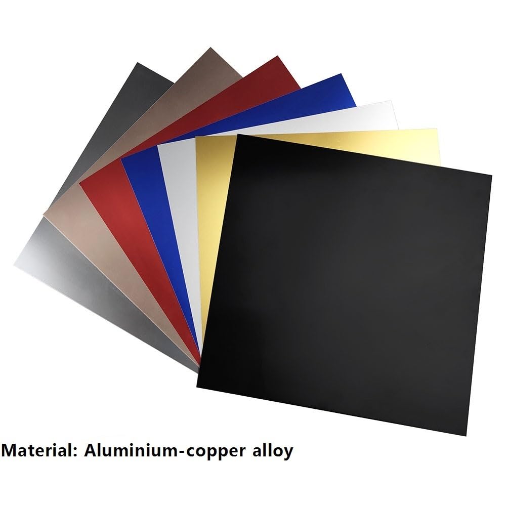 Feuilles plates en aluminium anodisé, 2 pièces, flans décoratifs de 1mm d'épaisseur(Silver,1.0x300x300mm)