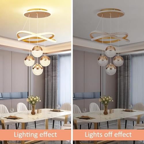 Lámpara colgante LED moderna atenuable para iluminar comedores y salones oscuros 7