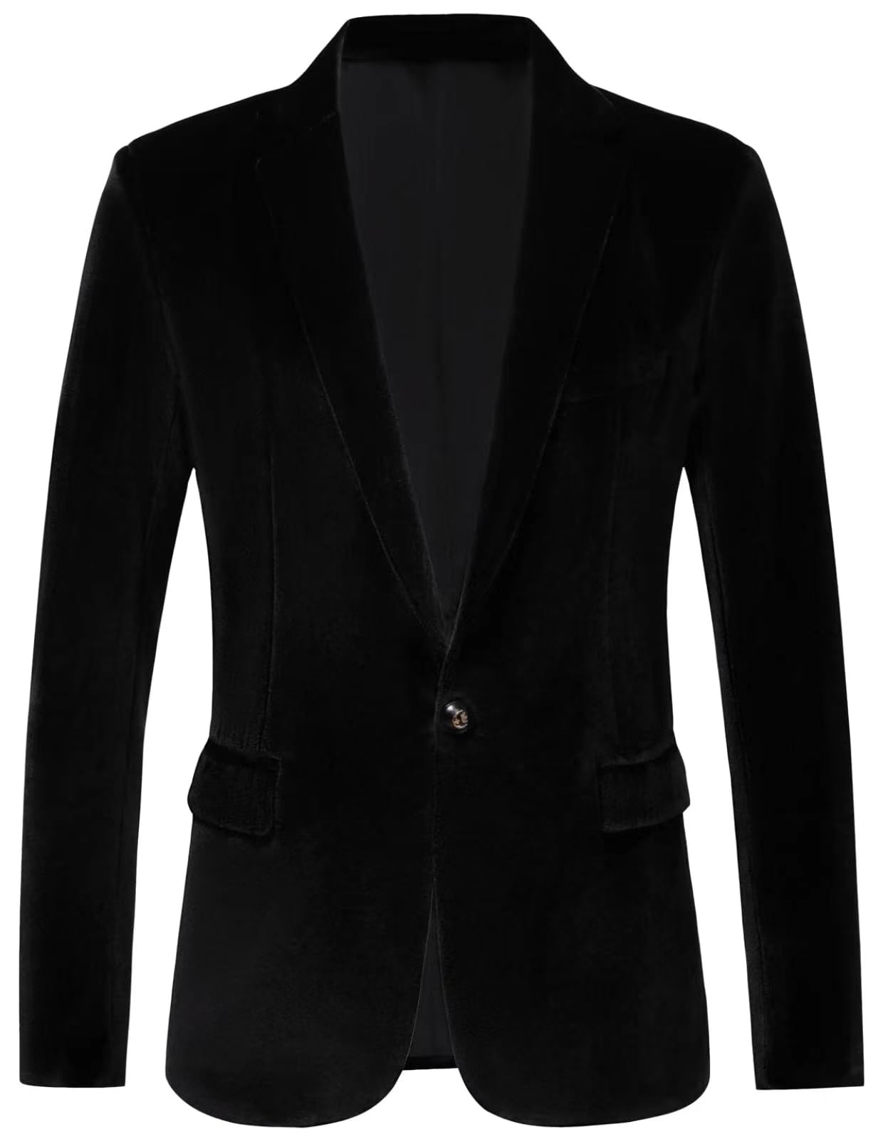 RONGKAI Mens Velvet Blazer Slim Fit Fashion Suit Jacket for Wedding Prom Dinner Party